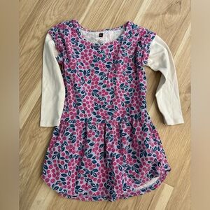 Tea Collection Girl's 4 Long Sleeve Floral Dress
